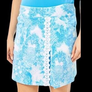 NWT Lilly Pulitzer Lucletic Blue Toile Skort 8